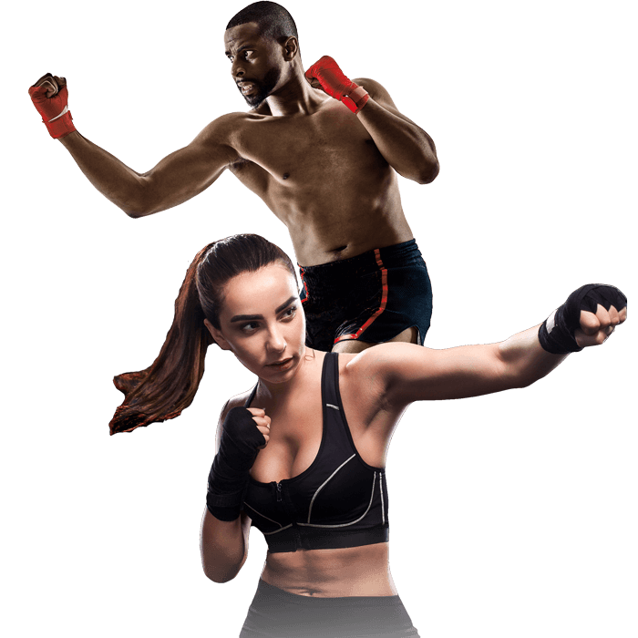 Mixed Martial Arts Lessons for Adults in Flushing NY - Man and Woman Punching Hooks